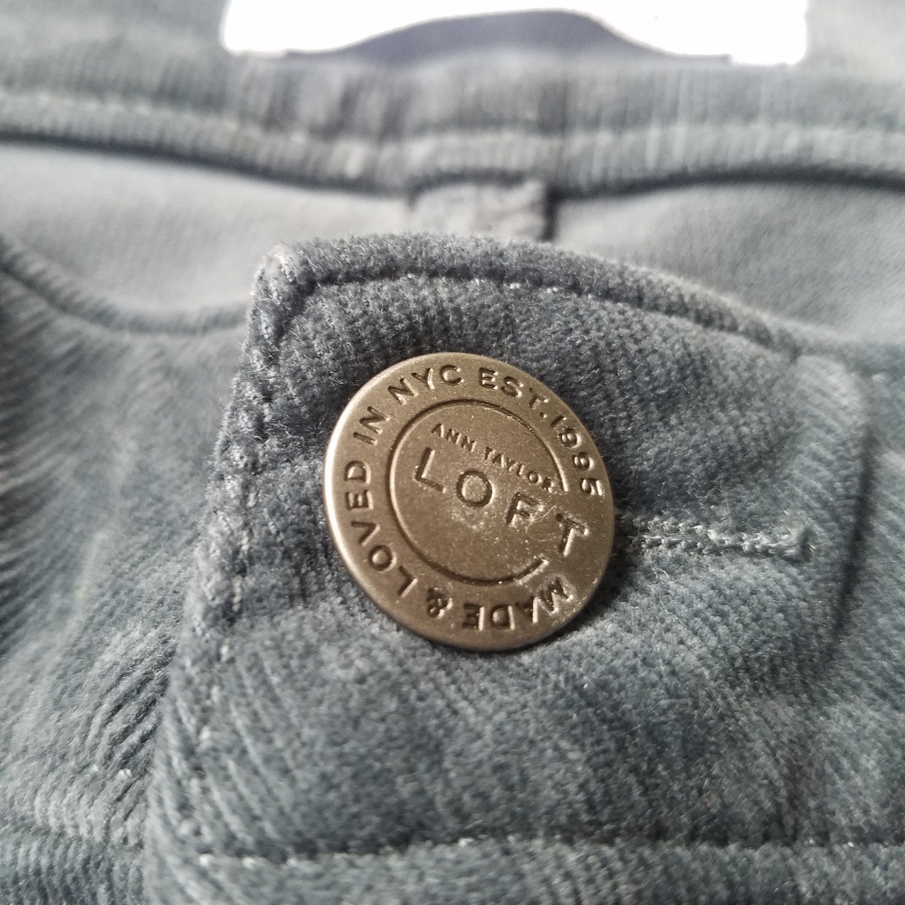 LOFT Ann Taylor Curvey Skinny Blue Corduroy Pants | Essential Fitted Autumn Look - Picture 9 of 10